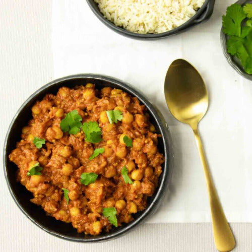 Kikkererwtencurry met kruidige rijst
