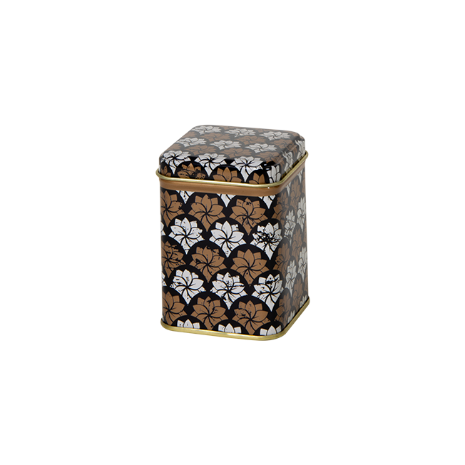 Zwart theeblik met lotus print