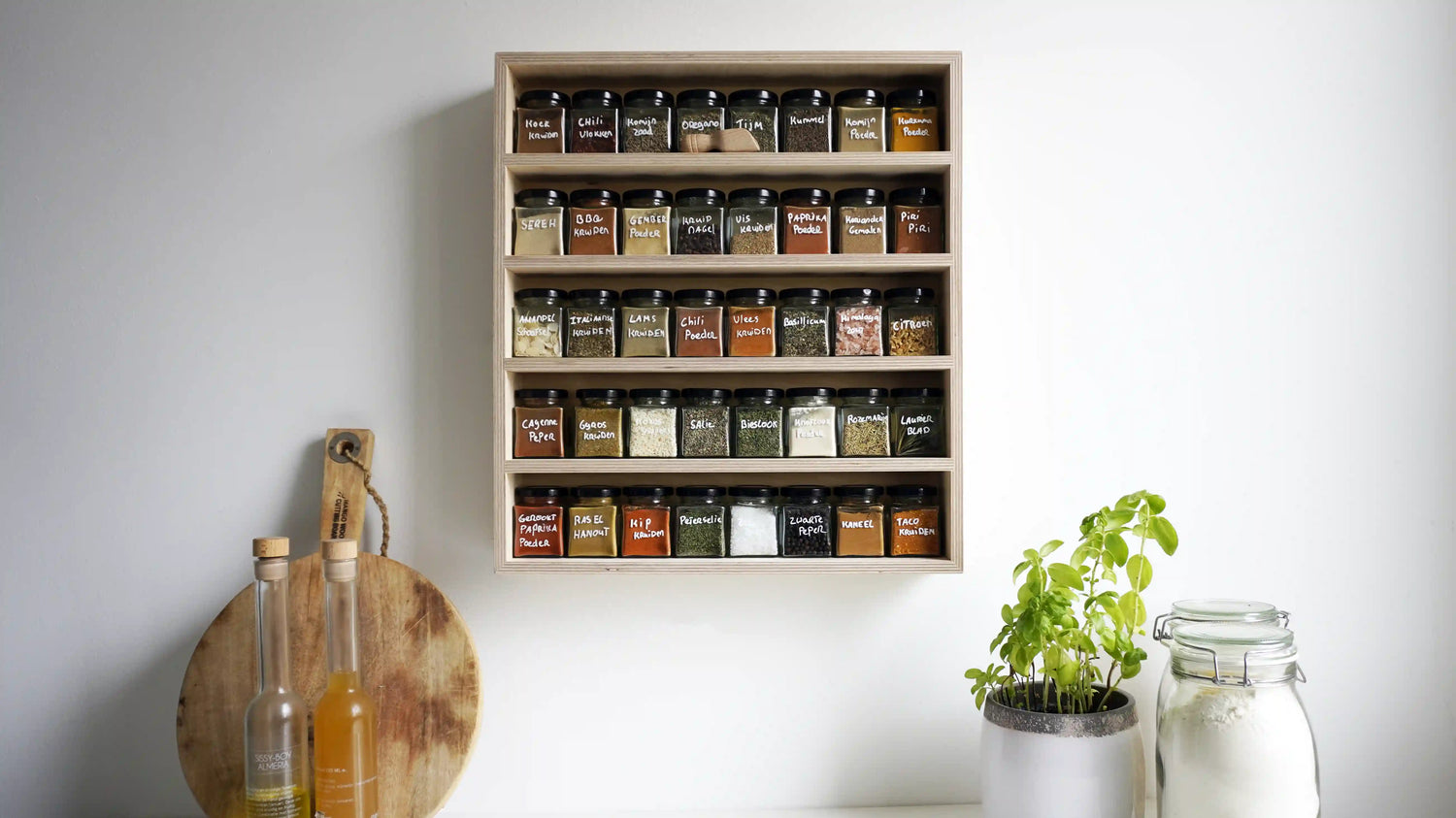 Natural spice rack (40 jars)