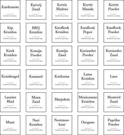 Labels for jars and oil bottles