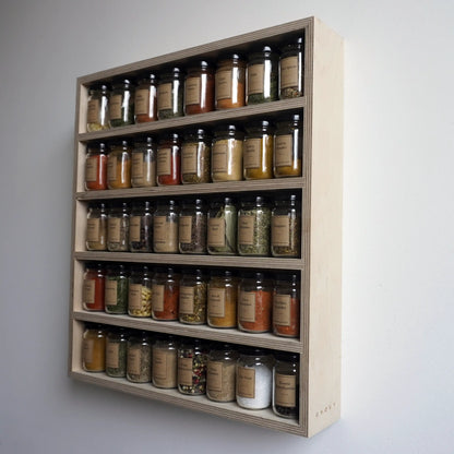 Natural spice rack (40 jars)