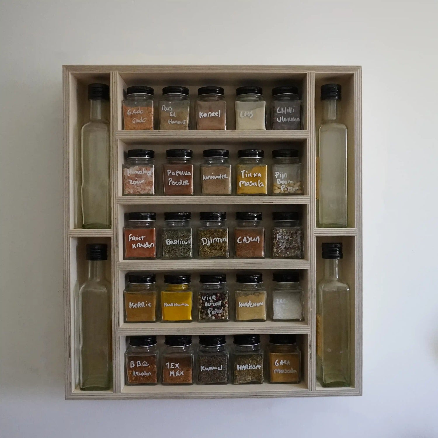 Naturel kruidenrek (25 potjes en 4 olieflesjes)