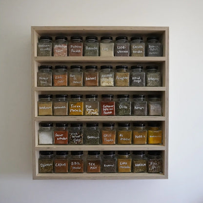 Natural spice rack (40 jars)