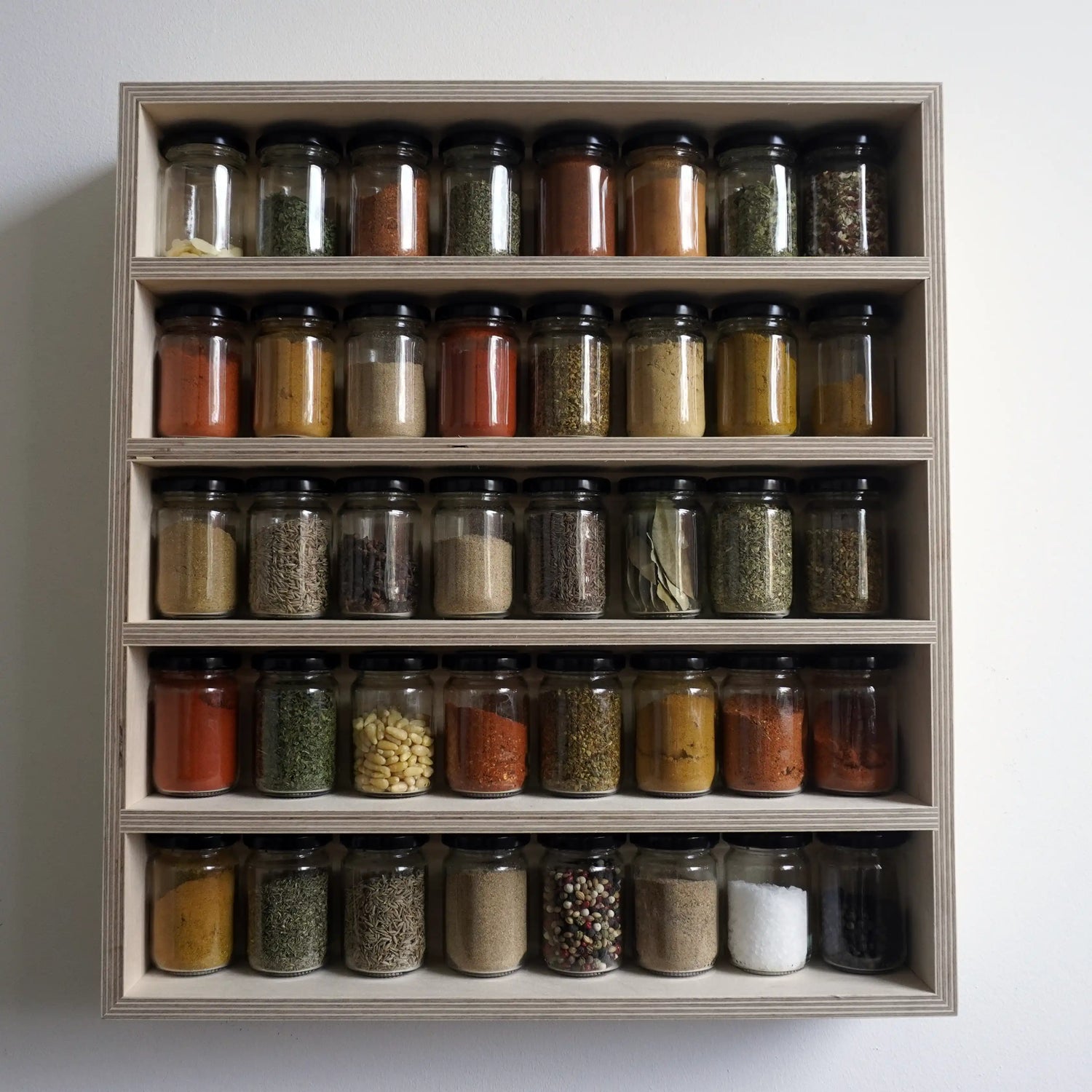 Natural spice rack (40 jars)