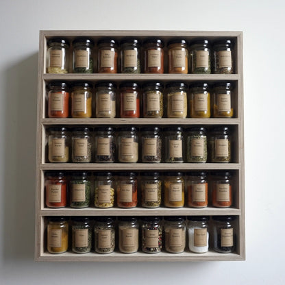 Natural spice rack (40 jars)