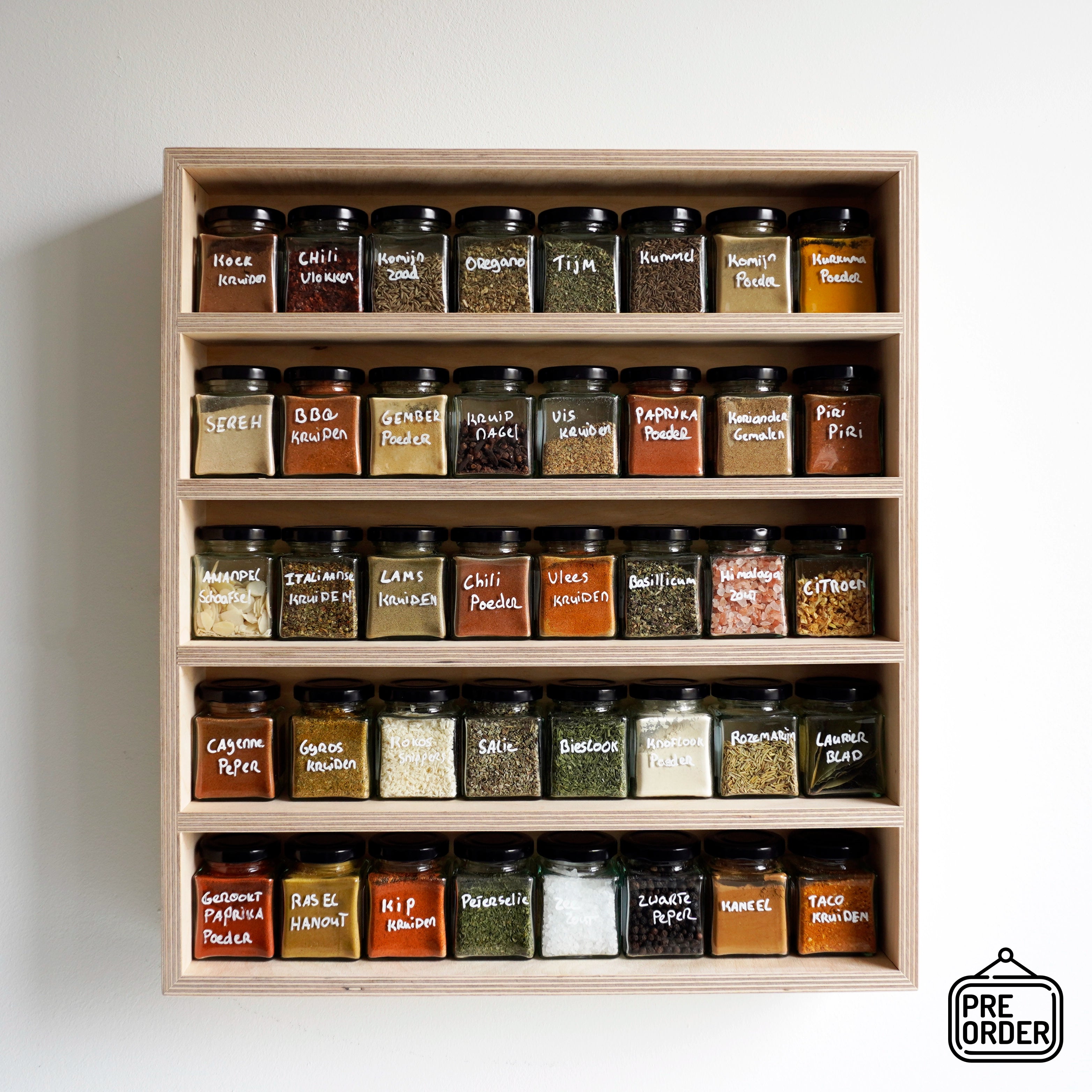 Natural spice rack (40 jars)