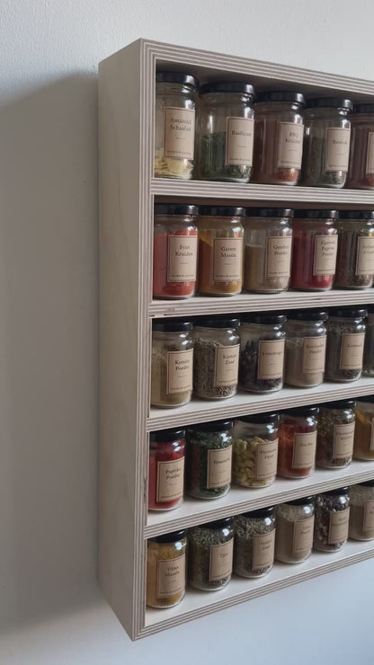 Natural spice rack (40 jars)